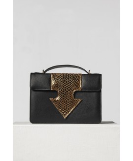 Spear Handbag Black X Gold 