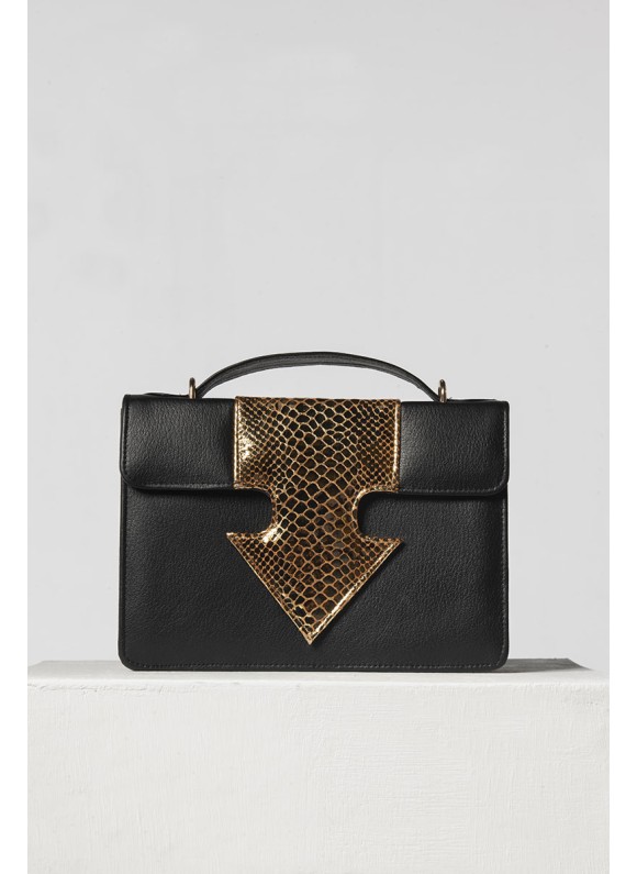 Spear Handbag Black X Gold